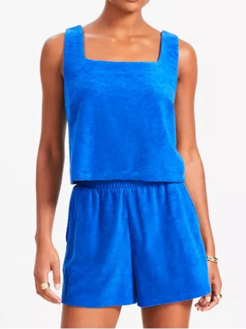 LOFT Beach Square Neck Terry Top & Shorts.  Both Small